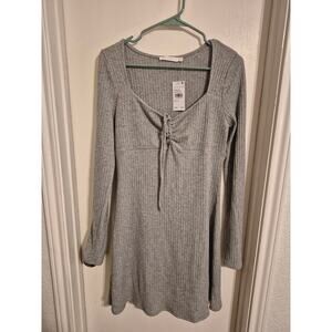 Lush Heather Grey Ribbed Dress-Size XL-NWT